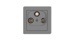 DECO Gniazdo antenowe RTV-SAT przelotowe 10dB szary mat 27DGSP