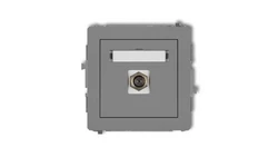 DECO Gniazdo antenowe pojedyncze typu F (SAT) niklowany szary mat 27DGF-1