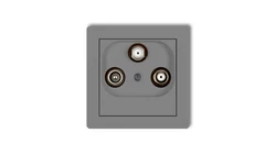 DECO Gniazdo antenowe 2 wyjścia SAT + TV szary mat 27DGSN