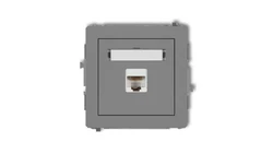 DECO Gniazdo komputerowe pojedyncze 1xRJ45, kat. 5e, ekranowane, 8-stykowy szary mat 27DGK-1e