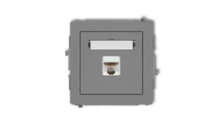 DECO Gniazdo komputerowe pojedyncze 1xRJ45, kat. 6, 8-stykowy szary mat 27DGK-3