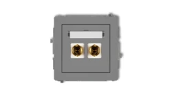 DECO Gniazdo głośnikowe pojedyncze (typu banan - czerwony i czarny, pozłacany, 4 mm2, skręcany) szary mat 27DGG-4