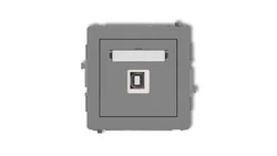 DECO Gniazdo pojedyncze USB-AB 2.0 szary mat 27DGUSB-3