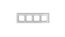 DECO Ramka uniwersalna poczwórna transparentna DECO Art - efekt szkła (ramka: transparentna spód: biały) transparentny 52-0-DRS