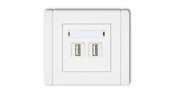 FLEXI Gniazdo podwójne 2xUSB-AA 3.0 biały FGUSB-6
