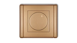 FLEXI Elektroniczny regulator oświetlenia przyciskowo-obrotowy do lamp LED złoty metalik 8FRO-2