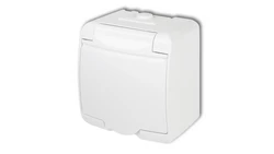 JUNIOR Gniazdo pojedyncze z/u (klapka biała) biały GHE-1p