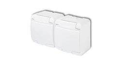 JUNIOR Gniazdo podwójne z/u (klapka biała) biały GHE-2p