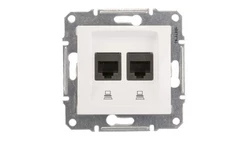 Sedna Gniazdo komputerowe podwójne RJ45 kat.5e UTP białe SDN4400121