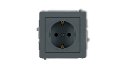 DECO Gniazdo pojedyncze z/u SCHUKO grafitowy mat 28DGP-1sp
