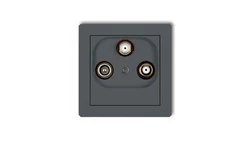 DECO Gniazdo antenowe 2 wyjścia SAT + TV grafitowy mat 28DGSN