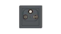 DECO Gniazdo antenowe RTV-SAT końcowe (2 wejścia antenowe) grafitowy mat 28DGST