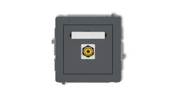 DECO Gniazdo pojedyncze RCA (typu cinch - żółty, pozłacany) grafitowy mat 28DGRCA-1