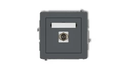 DECO Gniazdo antenowe pojedyncze typu F (SAT) pozłacany grafitowy mat 28DGF-1.1