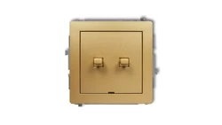 DECO Przycisk świecznikowy (dwa klawisze, bez piktogramów, wspólne zasilanie) w stylu amerykańskim złoty 29DWPUS-44.1