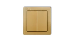 DECO Nadajnik 2-klawiszowy 4-kanałowy z czujnikiem temperatury do systemu Exta Life złoty 29DEL-2