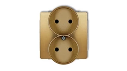 DECO Gniazdo podwójne do ramki złoty 29DGPR-2p