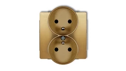DECO Gniazdo podwójne do ramki z/u złoty 29DGPR-2zp