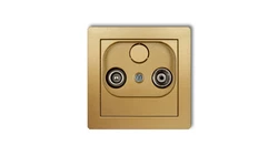 DECO Gniazdo antenowe RTV przelotowe 15dB złoty 29DG15P