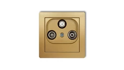 DECO Gniazdo antenowe RTV-SAT przelotowe 10dB złoty 29DGSP