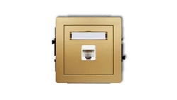 DECO Gniazdo komputerowe pojedyncze 1xRJ45, kat. 5e, 8-stykowy złoty 29DGK-1