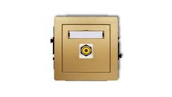 DECO Gniazdo pojedyncze RCA (typu cinch - żółty, pozłacany) złoty 29DGRCA-1