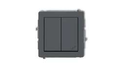 DECO Łącznik jednobiegunowy ze schodowym (wspólne zasilanie) grafitowy mat 28DWP-10.1