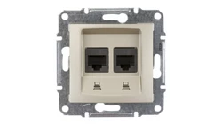Sedna Gniazdo komputerowe podwójne RJ45 kat.5e UTP satynowe SDN4400168