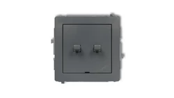 DECO Łącznik jednobiegunowy ze schodowym (wspólne zasilanie) w stylu amerykańskim grafitowy mat 28DWPUS-10.1