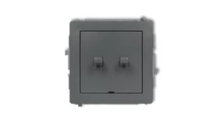 DECO Przycisk dwubiegunowy (dwa klawisze bez piktogramów, osobne zasilanie) w stylu amerykańskim grafitowy mat 28DWP