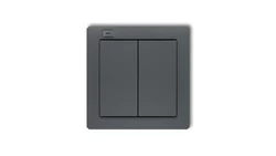 DECO Nadajnik 2-klawiszowy 4-kanałowy z czujnikiem temperatury do systemu Exta Life grafitowy mat 28DEL-2