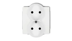 DECO Soft Gniazdo podwójne b/u do ramki biały DGPRSO-2p