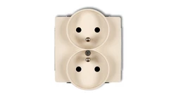DECO Soft Gniazdo podwójne z/u do ramki beżowy 1DGPRSO-2zp