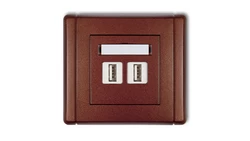 FLEXI Gniazdo podwójne 2xUSB-AA 3.0 brązowy metalik 9FGUSB-6