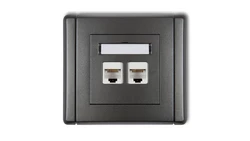 FLEXI Gniazdo komputerowe podwójne 2xRJ45, kat. 5e, 8-stykowe grafitowy 11FGK-2