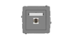 DECO Gniazdo antenowe pojedyncze typu F (SAT) pozłacany szary mat 27DGF-1.1