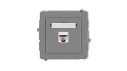 DECO Gniazdo komputerowe pojedyncze 1xRJ45, kat. 5e, 8-stykowy szary mat 27DGK-1