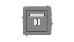 DECO Gniazdo pojedyncze USB-AA 2.0 szary mat 27DGUSB-1