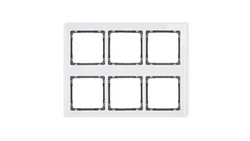 DECO Ramka modułowa 6 krotna (3 poziom, 2 pion) - efekt szkła (ramka biała spód grafitowy) biały 0-11-DRSM-3x2