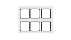 DECO Ramka modułowa 6 krotna (3 poziom, 2 pion) - efekt szkła (ramka biała spód czarny) biały 0-12-DRSM-3x2