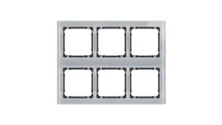 DECO Ramka modułowa 6 krotna (3 poziom, 2 pion) - efekt szkła (ramka szara spód grafitowy) szary 15-11-DRSM-3x2