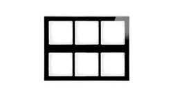 DECO Ramka modułowa 6 krotna (3 poziom, 2 pion) - efekt szkła (ramka czarna spód biała) czarny 12-0-DRSM-3x2