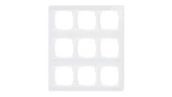 DECO Ramka modułowa 9 krotna (3 poziom, 3 pion) - efekt szkła (ramka biała spód biała) biały 0-0-DRSM-3x3
