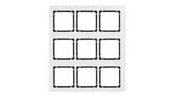 DECO Ramka modułowa 9 krotna (3 poziom, 3 pion) - efekt szkła (ramka biała spód czarny) biały 0-12-DRSM-3x3