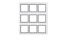 DECO Ramka modułowa 9 krotna (3 poziom, 3 pion) - efekt szkła (ramka biała spód grafitowy) biały 0-11-DRSM-3x3