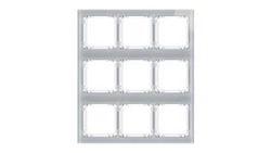 DECO Ramka modułowa 9 krotna (3 poziom, 3 pion) - efekt szkła (ramka szara spód biała) szary 15-0-DRSM-3x3