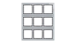 DECO Ramka modułowa 9 krotna (3 poziom, 3 pion) - efekt szkła (ramka szara spód grafitowy) szary 15-11-DRSM-3x3