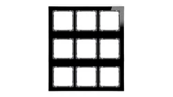 DECO Ramka modułowa 9 krotna (3 poziom, 3 pion) - efekt szkła (ramka czarna spód grafitowy) czarny 12-11-DRSM-3x3