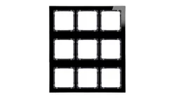 DECO Ramka modułowa 9 krotna (3 poziom, 3 pion) - efekt szkła (ramka czarna spód czarny) czarny 12-12-DRSM-3x3