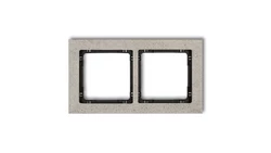 DECO Ramka uniwersalna podwójna - beton (ramka: jasnoszara spód: czarny) jasny szary 27-12-DRB-2